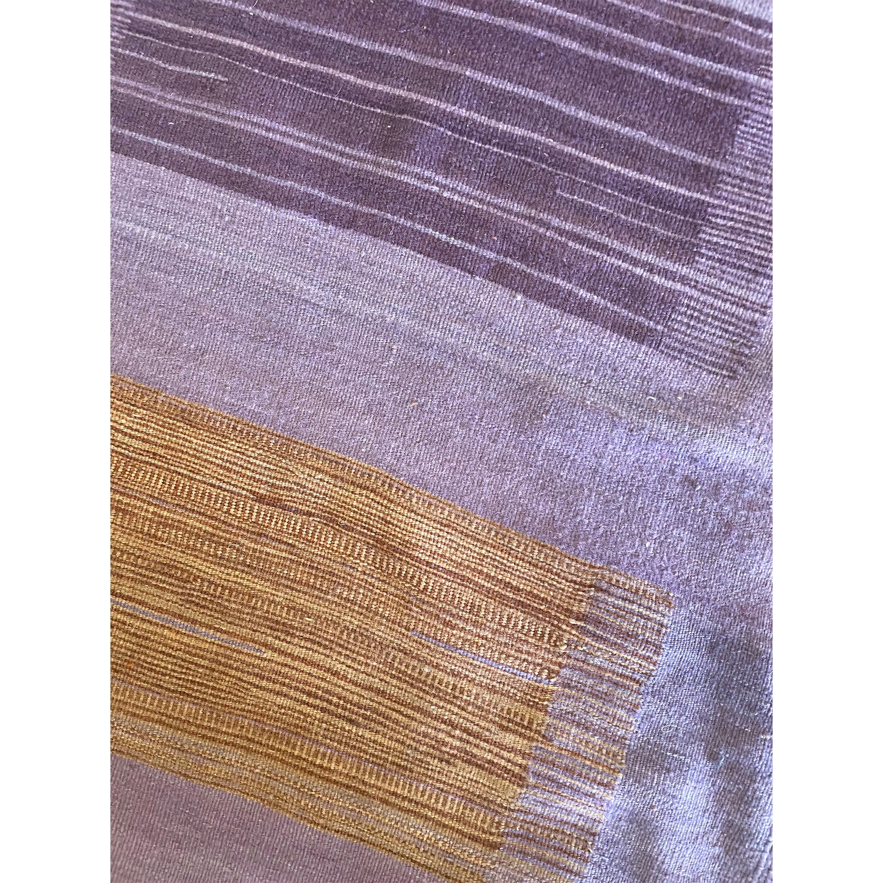 Contemporary Moroccan flatweave kilim in purple and gold - Kantara | Moroccan Rugs