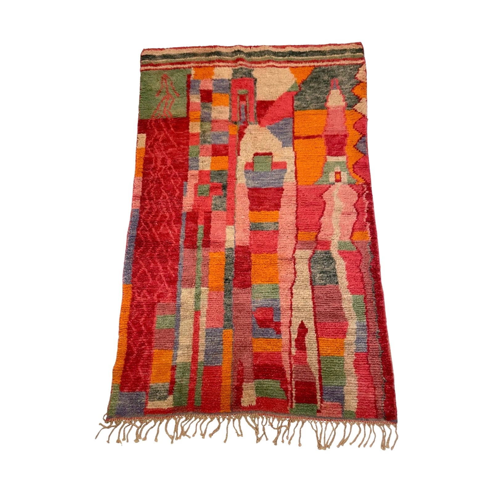 One of a kind art deco Moroccan rug in pink - Kantara | Moroccan Rugs