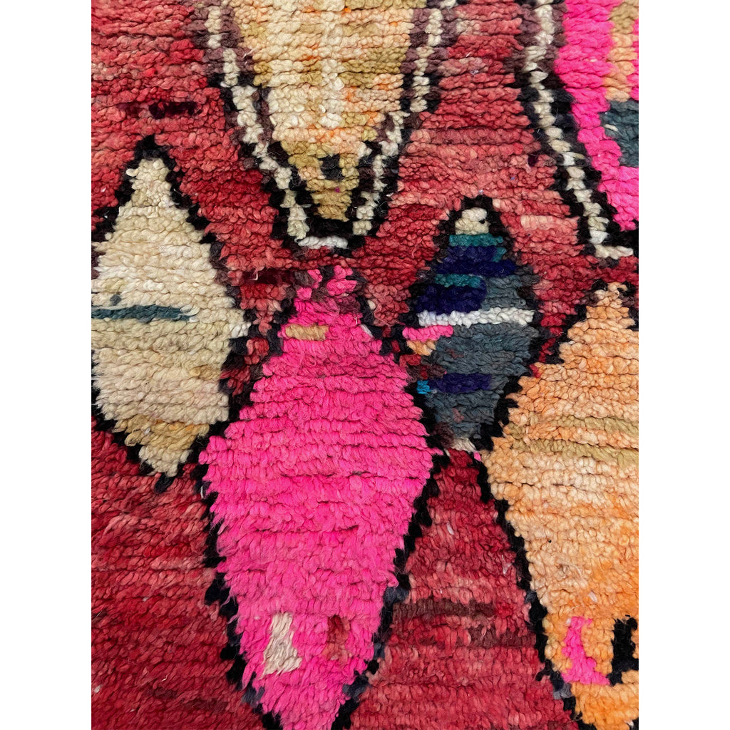 Vintage bohemian red Moroccan runner rug - Kantara | Moroccan Rugs