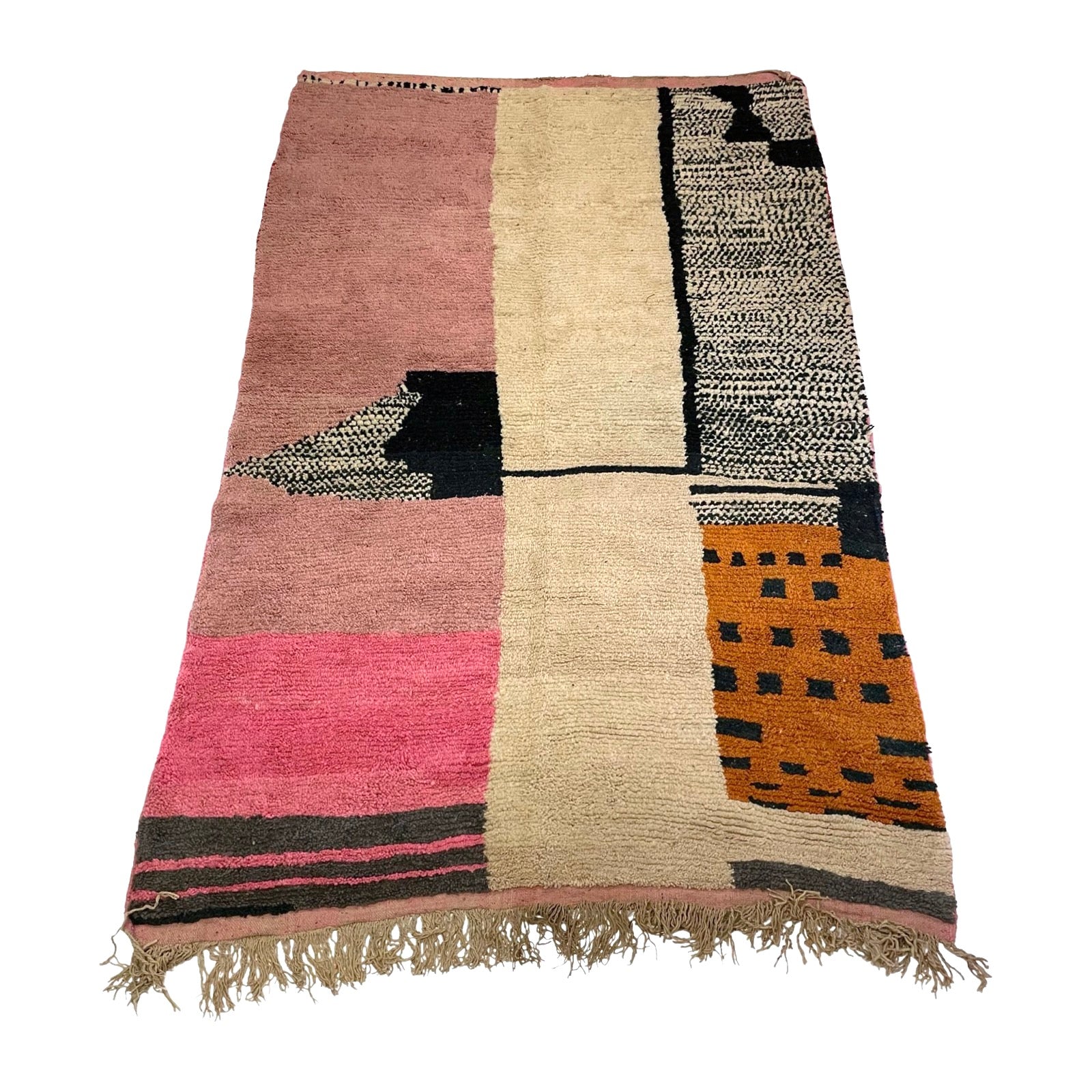 Pink and white contemporary Moroccan area rug - Kantara | Moroccan Rugs