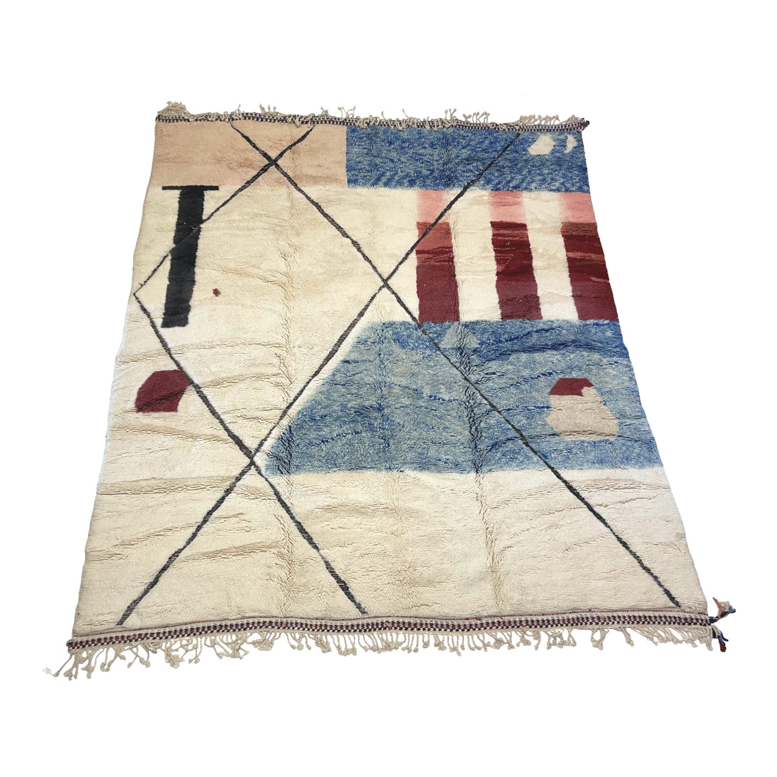 Off-white oversized Moroccan rug with abstract design - Kantara | Moroccan Rugs