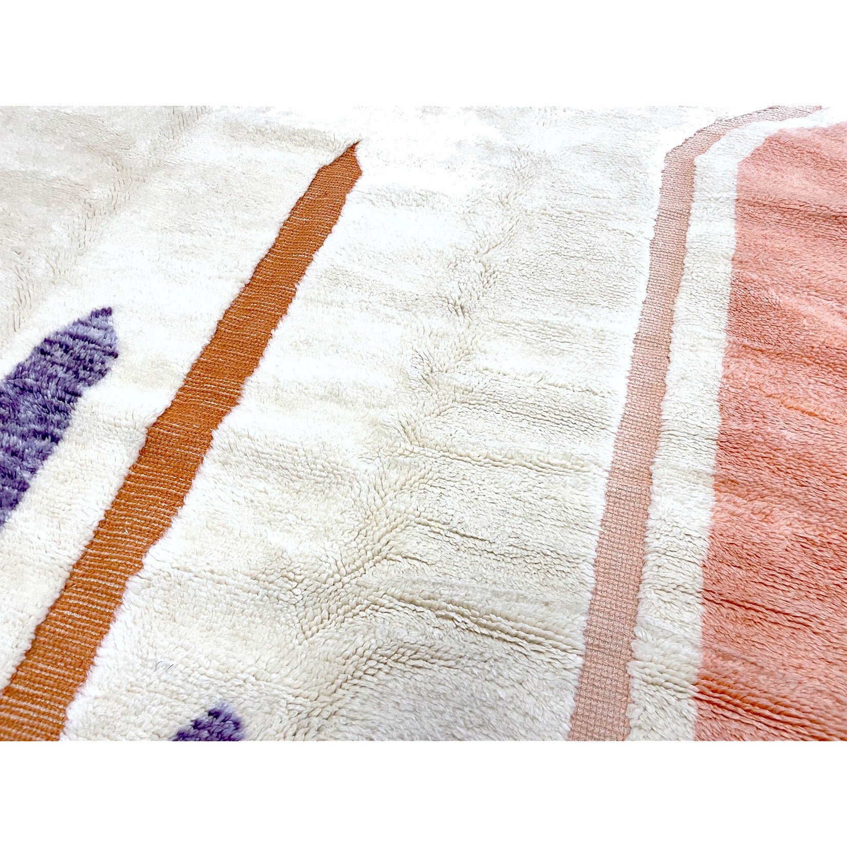 Abstract Moroccan berber carpet in white - Kantara | Moroccan Rugs