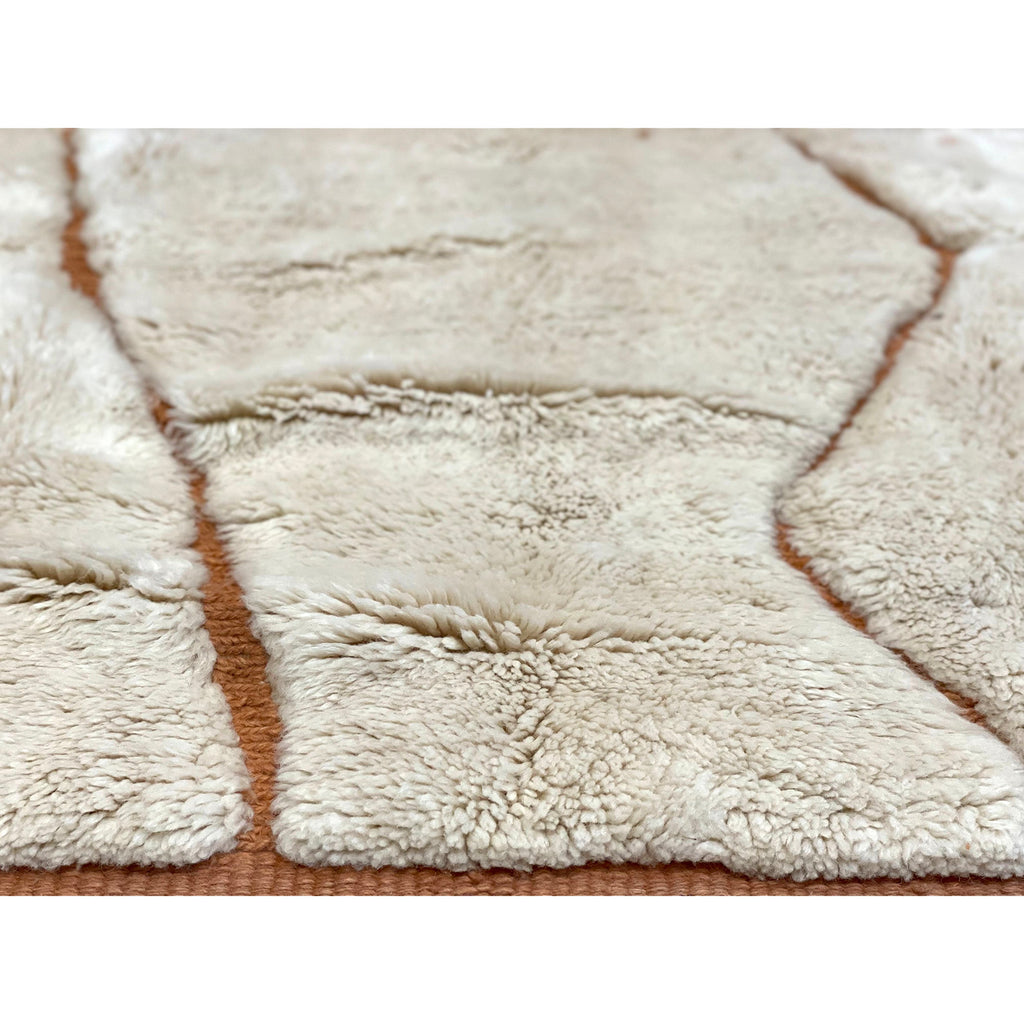 Mid century modern style Moroccan berber carpet in white - Kantara | Moroccan Rugs