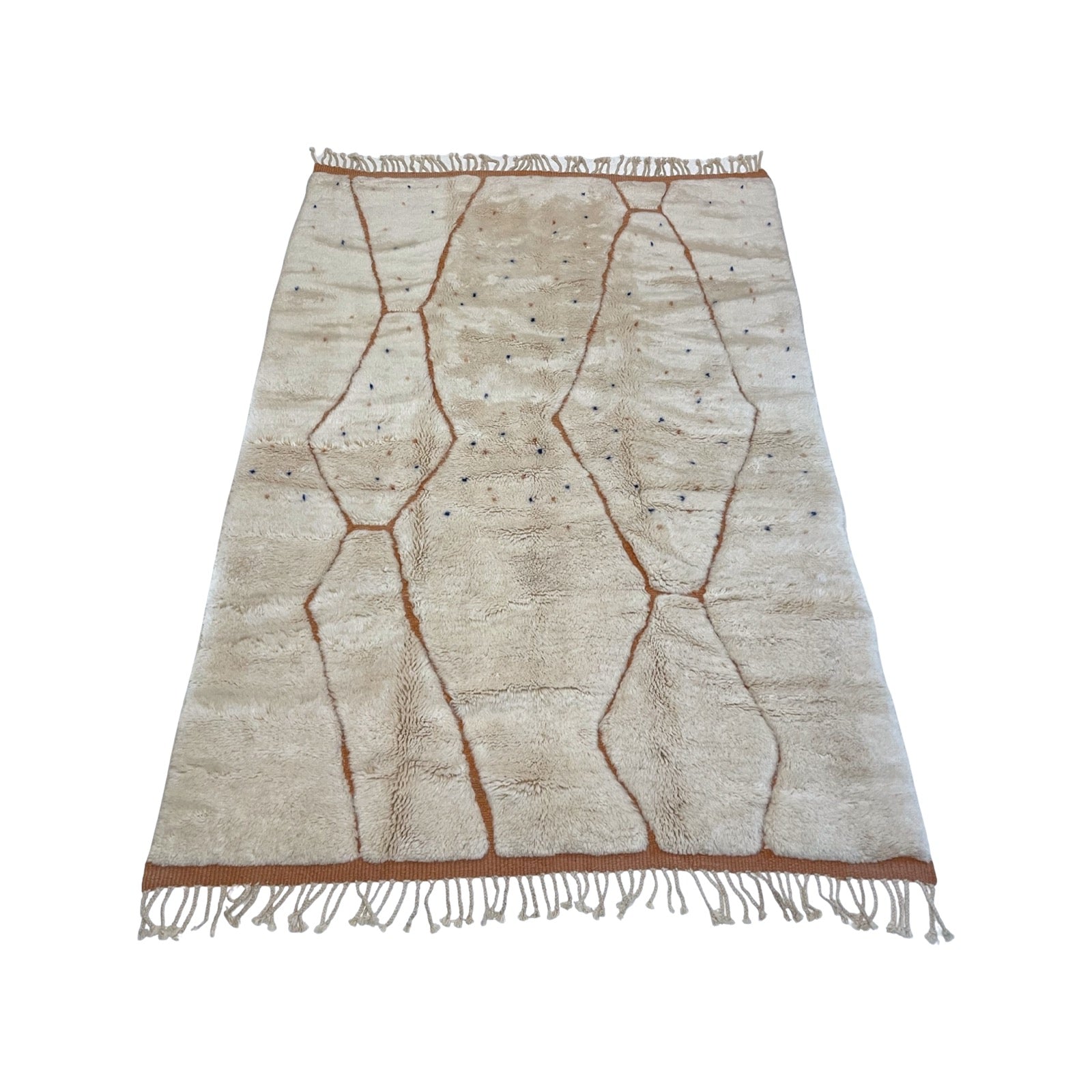 White and gold Moroccan bedroom rug - Kantara | Moroccan Rugs