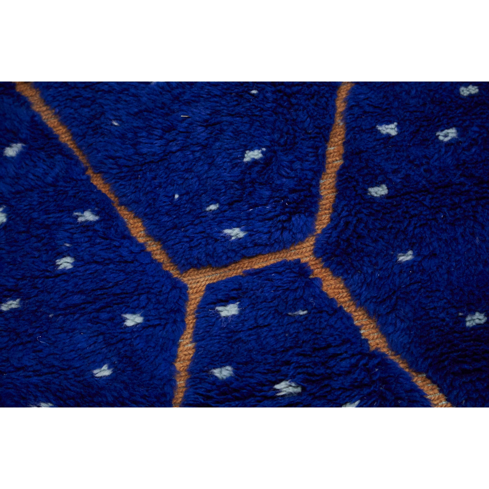Abstract cobalt blue wool Moroccan pile rug - Kantara | Moroccan Rugs