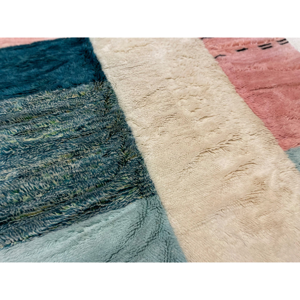 Pink, blue, and green Moroccan kids' room rug - Kantara | Moroccan Rug