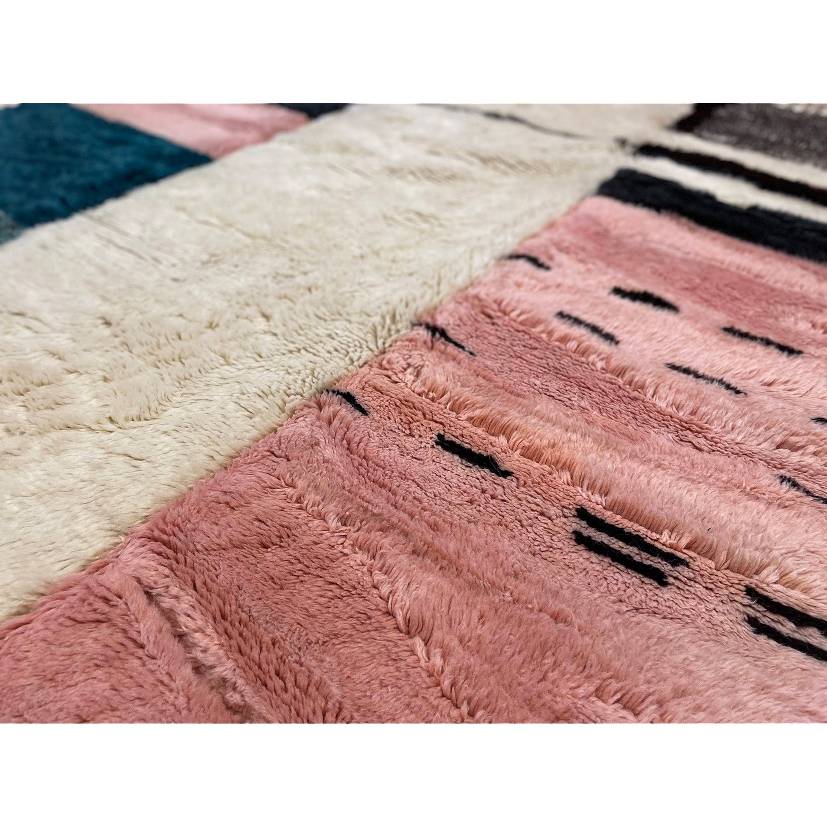 Plush high pile wool Moroccan living room rug - Kantara | Moroccan Rugs