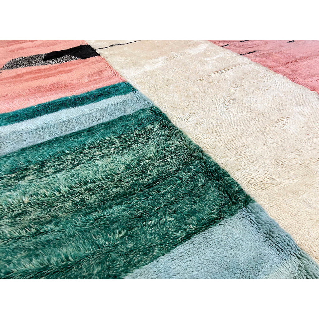Plush oversized Moroccan rug with colorful abstract pattern - Kantara | Moroccan Rugs