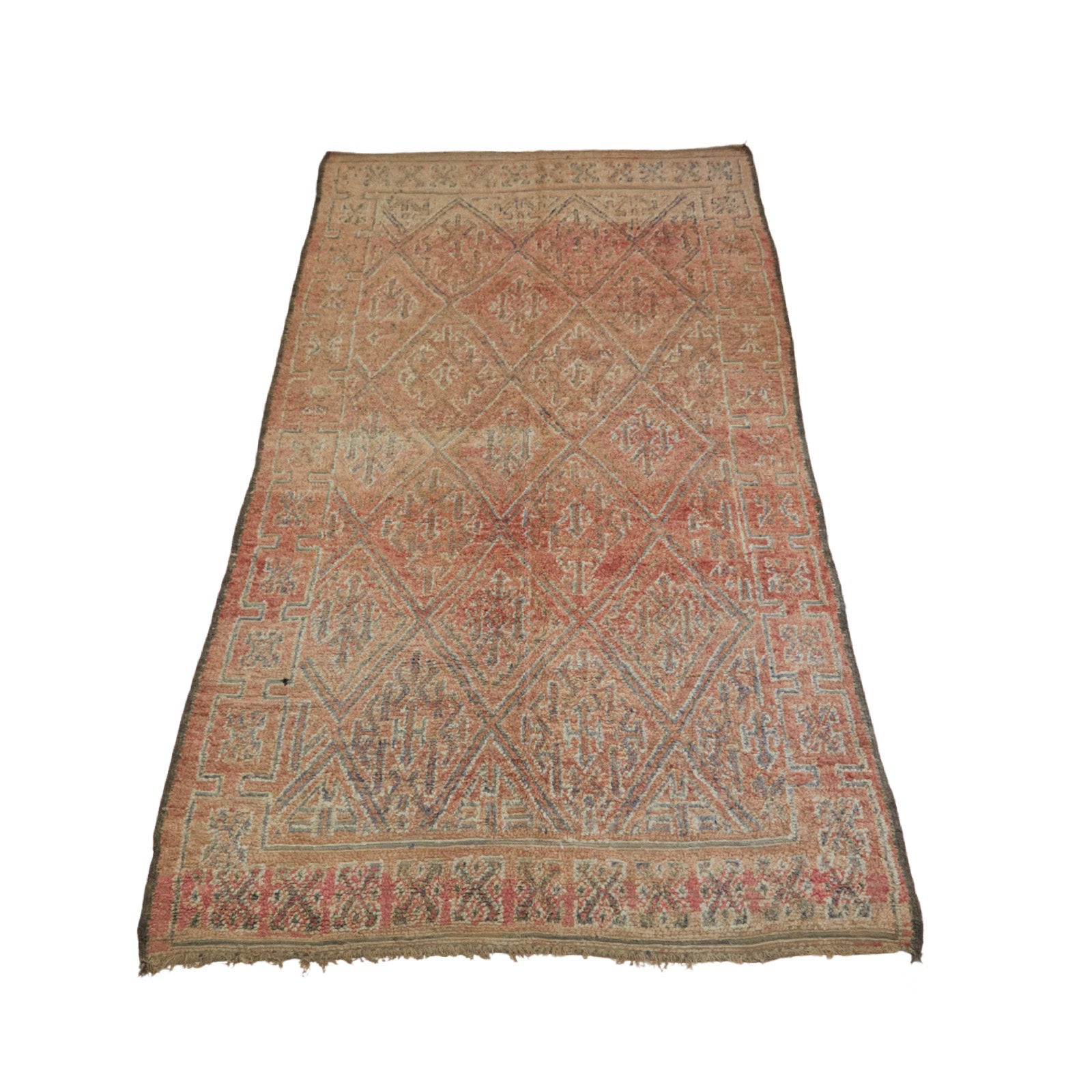 Handwoven vintage Moroccan rug with diamond pattern - Kantara | Moroccan Rugs