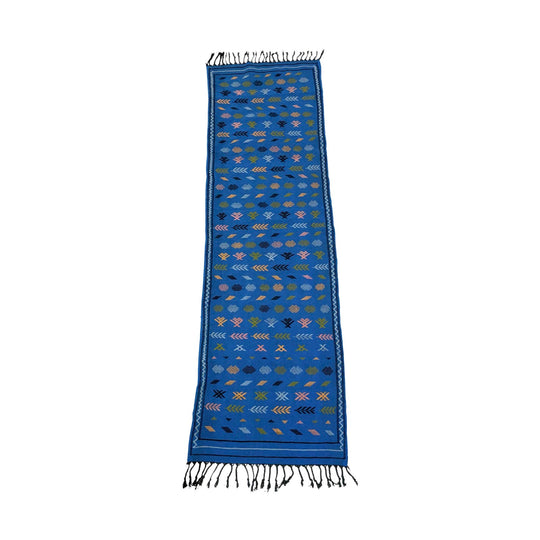 Cerulean Moroccan flatweave kilim runner rug - Kantara | Moroccan Rugs