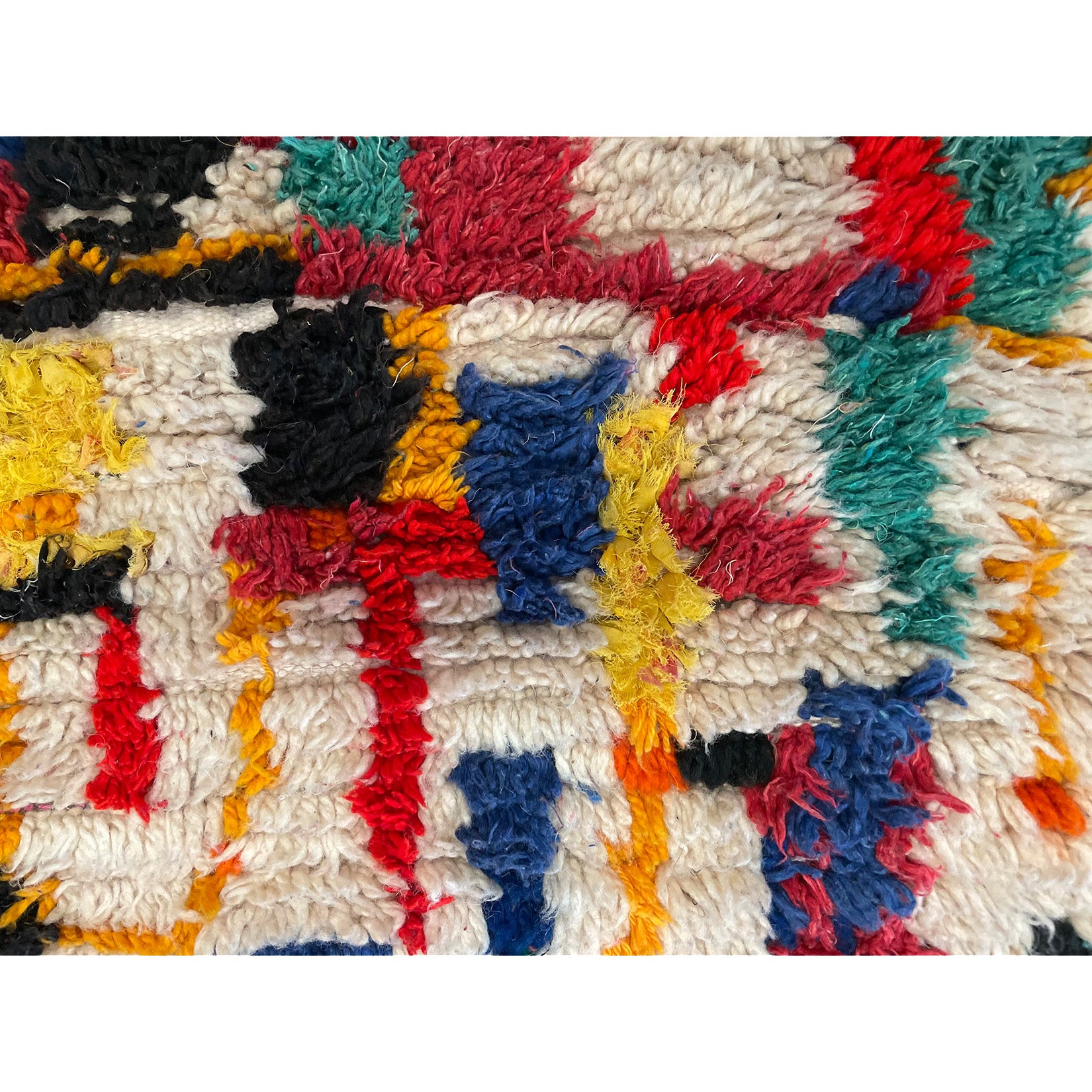Vibrant Moroccan boucherouite kids' room rug - Kantara | Moroccan Rugs 