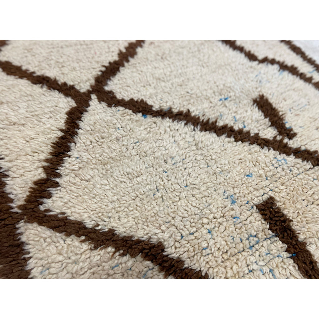 Brown and white Moroccan trellis rug - Kantara | Moroccan Rugs