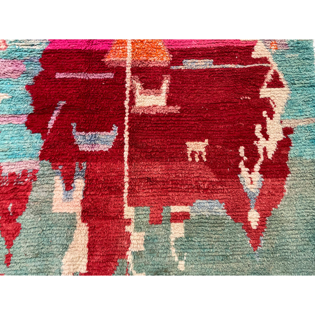 Contemporary bohemian Moroccan area rug with colorful pattern - Kantara | Moroccan Rugs
