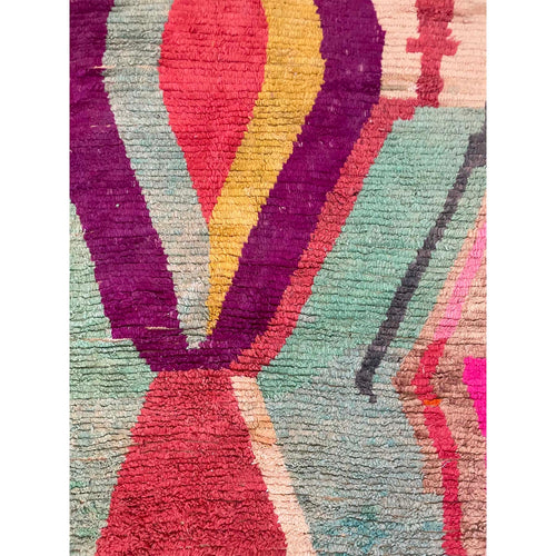 Yellow and red small Moroccan kharita rug, 2' 4” x 3' 3”– Kantara