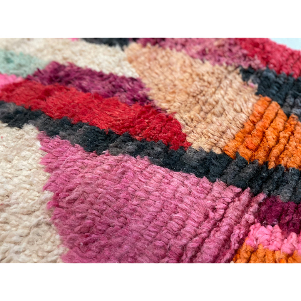 Handknotted Moroccan hallway runner with colorful, abstract design - Kantara | Moroccan Rugs