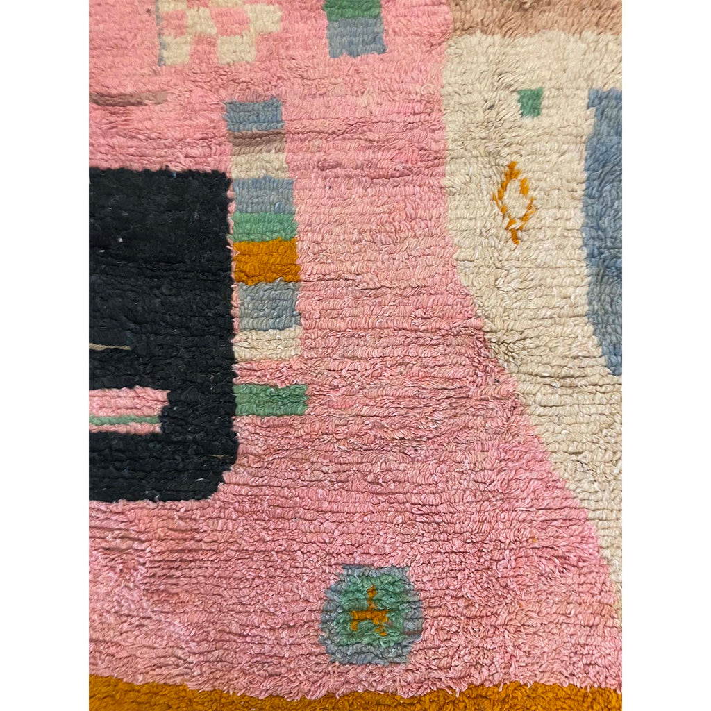 Hand knotted pink wool Moroccan entryway rug - Kantara | Moroccan Rugs