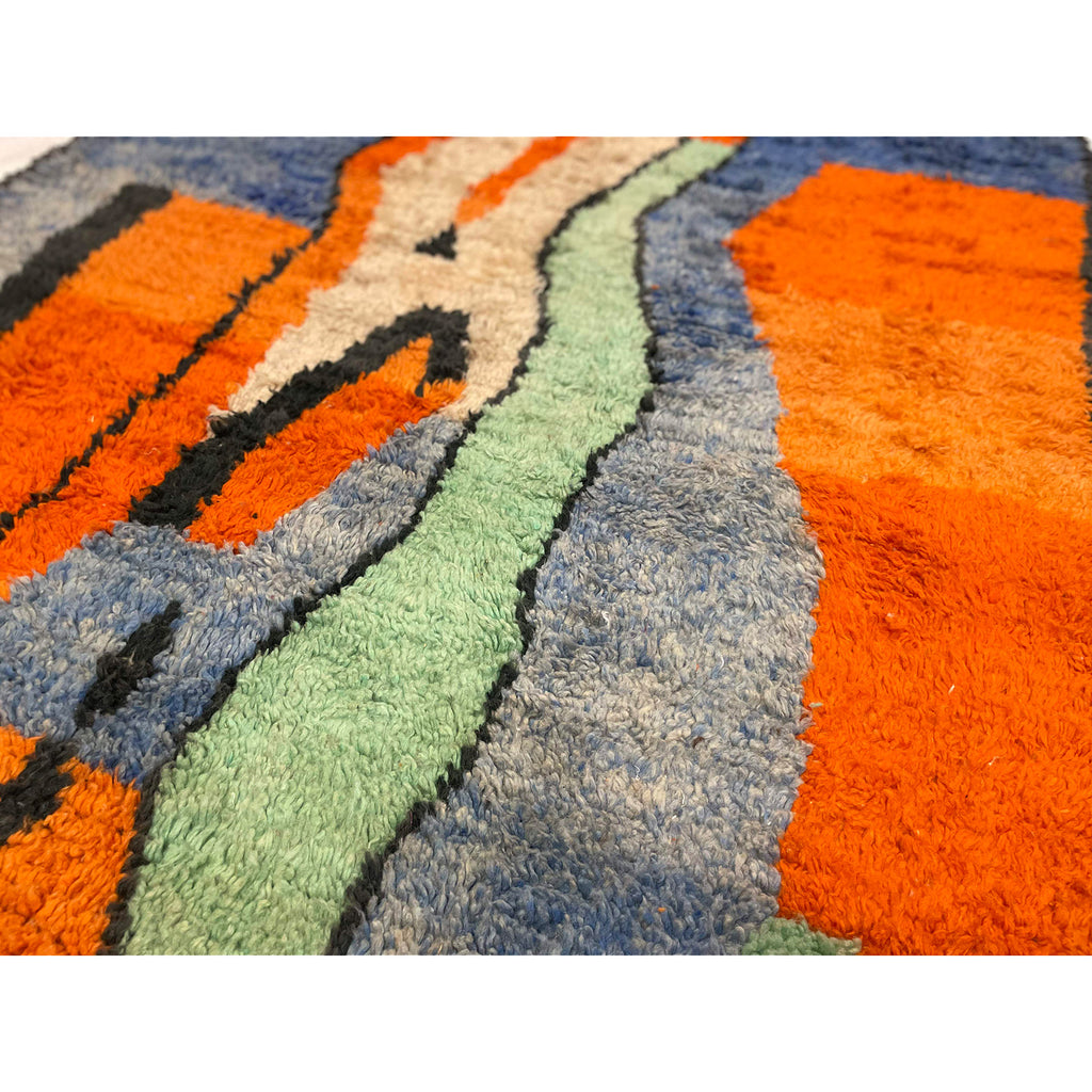 Colorful abstract handknotted Moroccan living room rug - Kantara | Moroccan Rugs