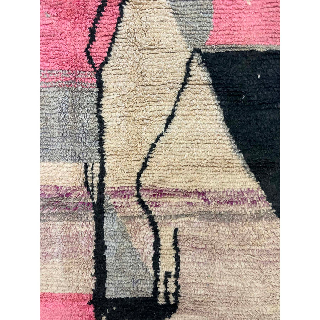 Pink and white plush wool Moroccan area rug - Kantara | Moroccan Rugs