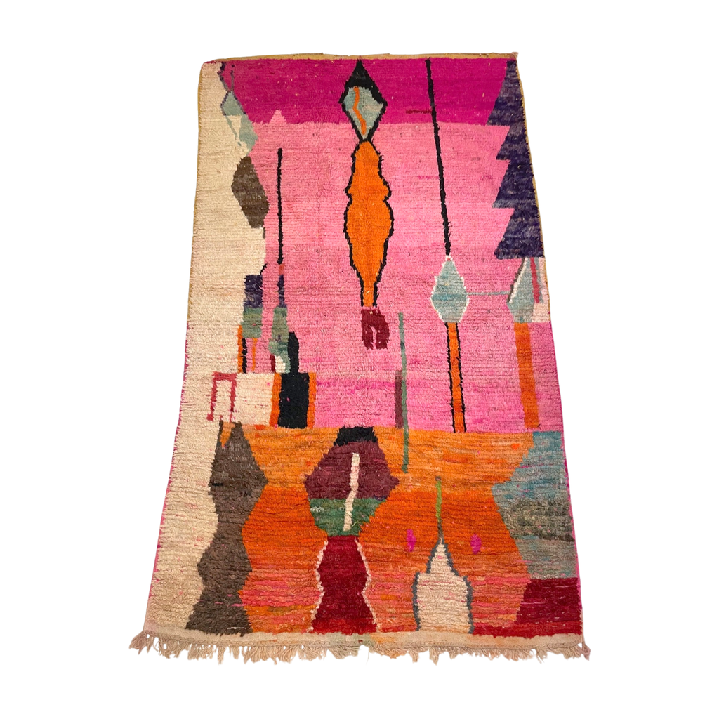 Colorful pink Moroccan living room rug - Kantara | Moroccan Rugs