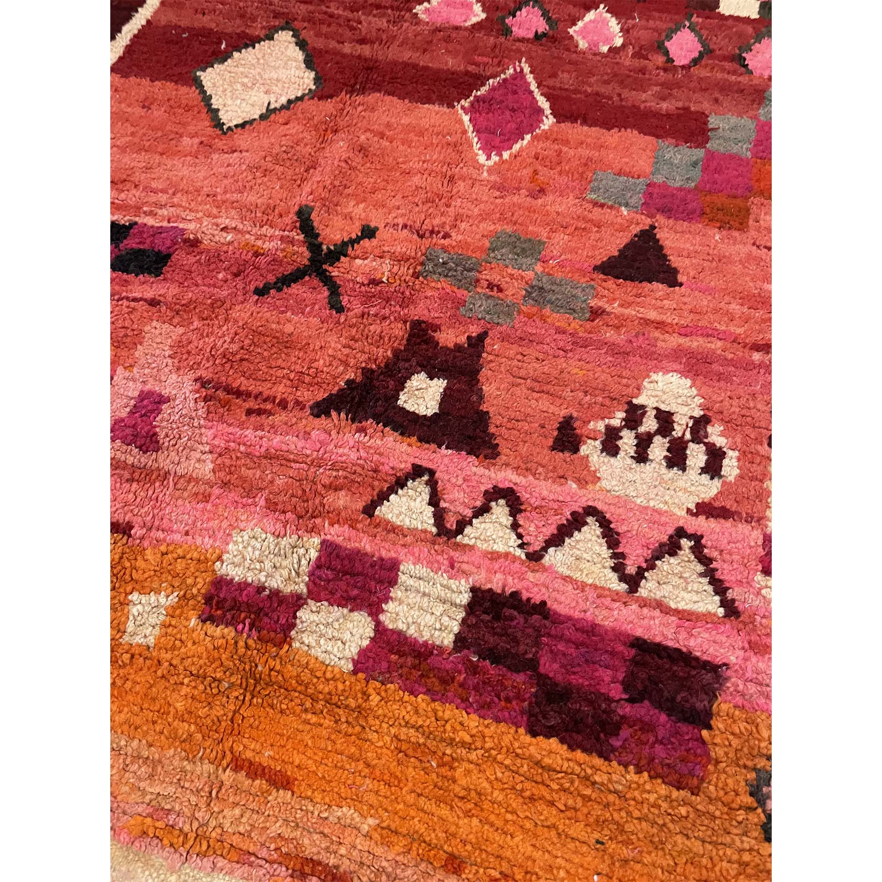 Pink red and orange Moroccan area rug - Kantara | Moroccan Rugs