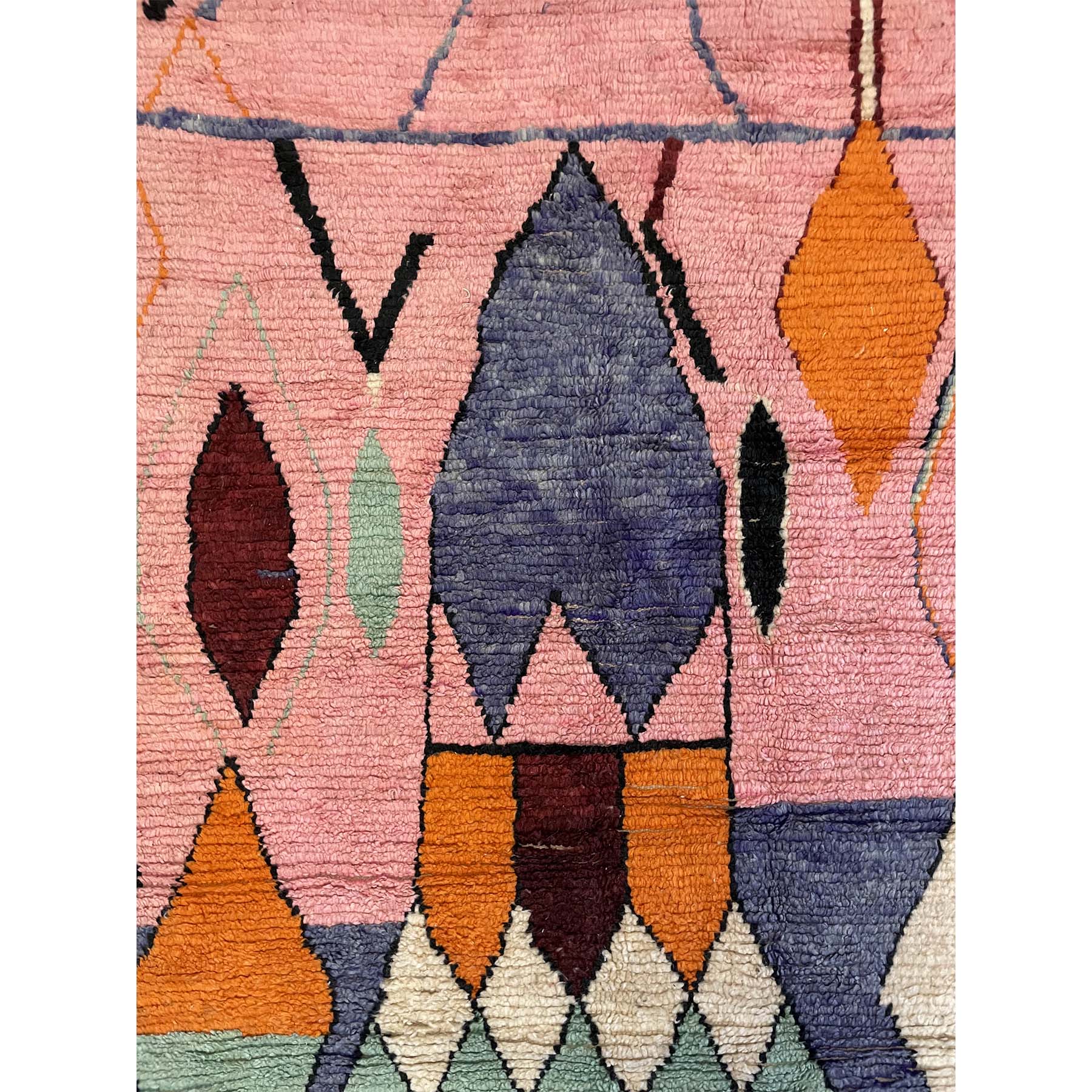 Plush boho chic pink Moroccan area rug - Kantara | Moroccan Rugs
