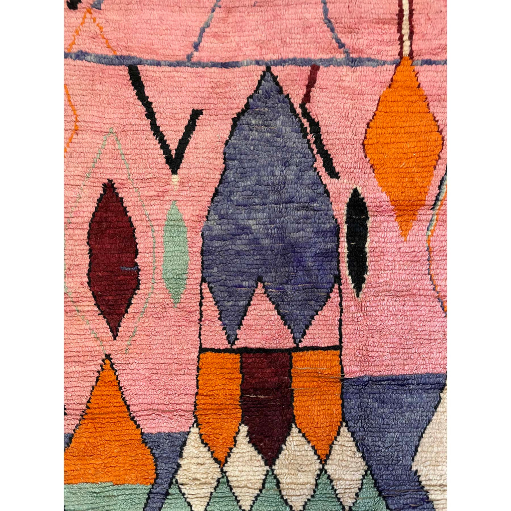 Plush boho chic pink Moroccan area rug - Kantara | Moroccan Rugs