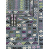 Moroccan flatweave kilim with a denim bluegrey base and colorful handwoven details from Boujad | Kantara Moroccan Rugs in Los Angeles