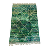 large sized Green Beni Ourain traditional style rug with colorful ombre background | Kantara Moroccan Rugs in Los Angeles at The Rug Shop
