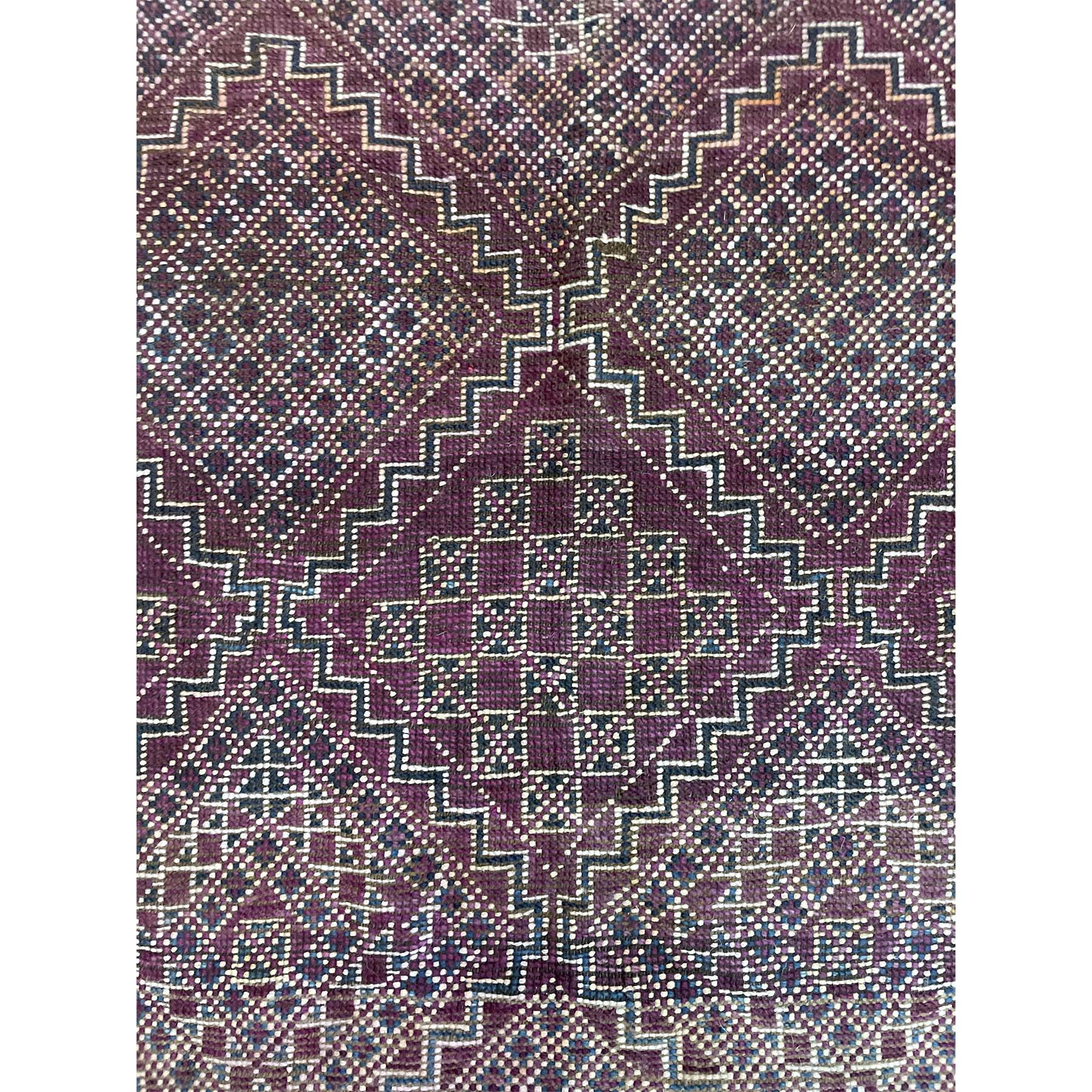 Purple geometric Moroccan bedroom rug - Kantara | Moroccan Rugs