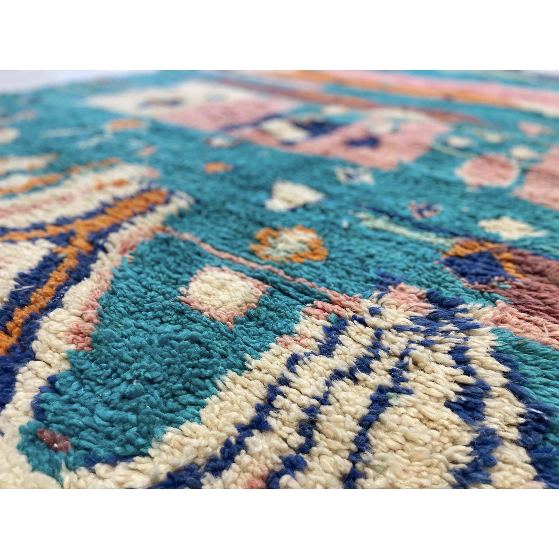 Abstract blue Moroccan living room rug - Kantara | Moroccan Rugs