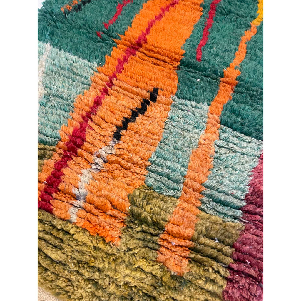 Green blue and orange Moroccan hallway runner - Kantara | Moroccan Rugs