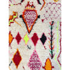 Handwoven plush white Moroccan rug with colorful pattern - Kantara | Moroccan Rugs