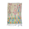 White abstract Moroccan Azilal throw rug - Kantara | Moroccan Rugs