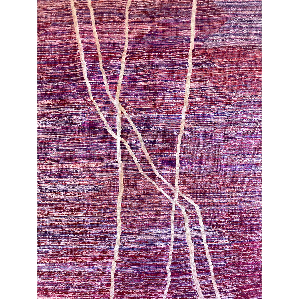 Handknotted Beni Mrirt Moroccan rug in magenta and eggplant - Kantara | Moroccan Rugs