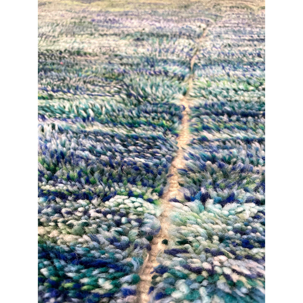 Beni Mrirt Moroccan rug in shades of blue and green - Kantara | Moroccan Rugs