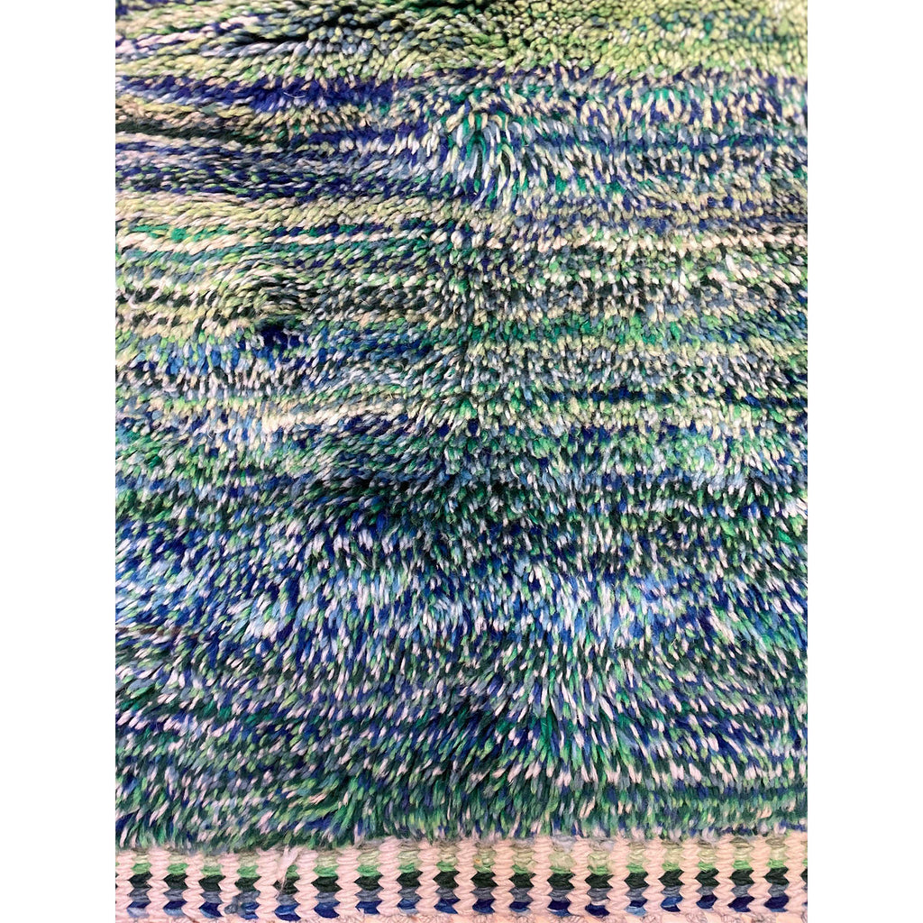 Boho chic green and blue Moroccan Beni Mrirt area rug - Kantara | Moroccan Rugs
