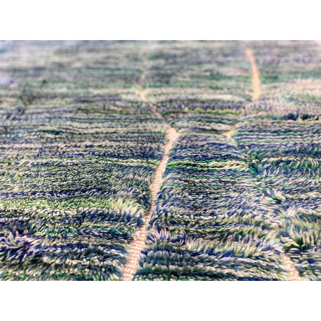 Handknotted blue and green Moroccan Beni Mrirt rug - Kantara | Moroccan Rugs