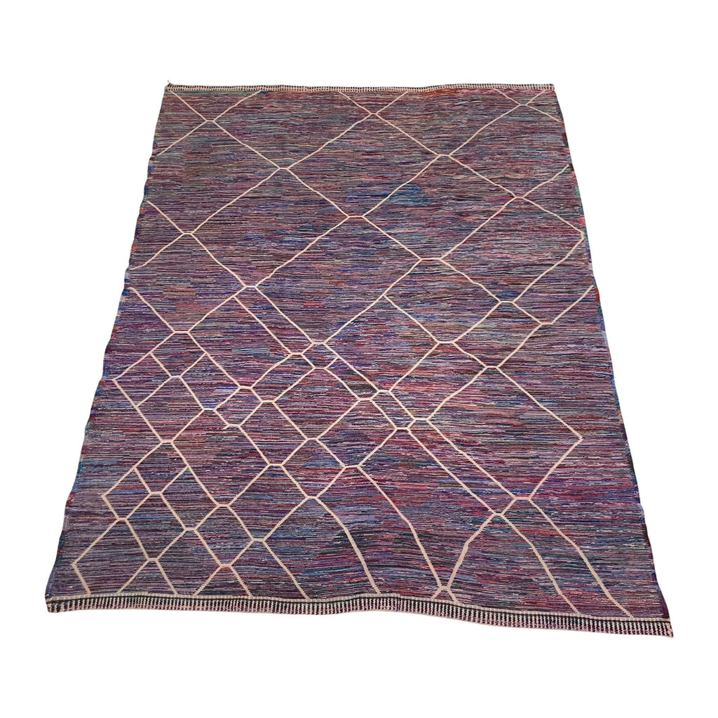 Red and blue Moroccan Beni Mrirt Moroccan living room rug - Kantara | Moroccan Rugs