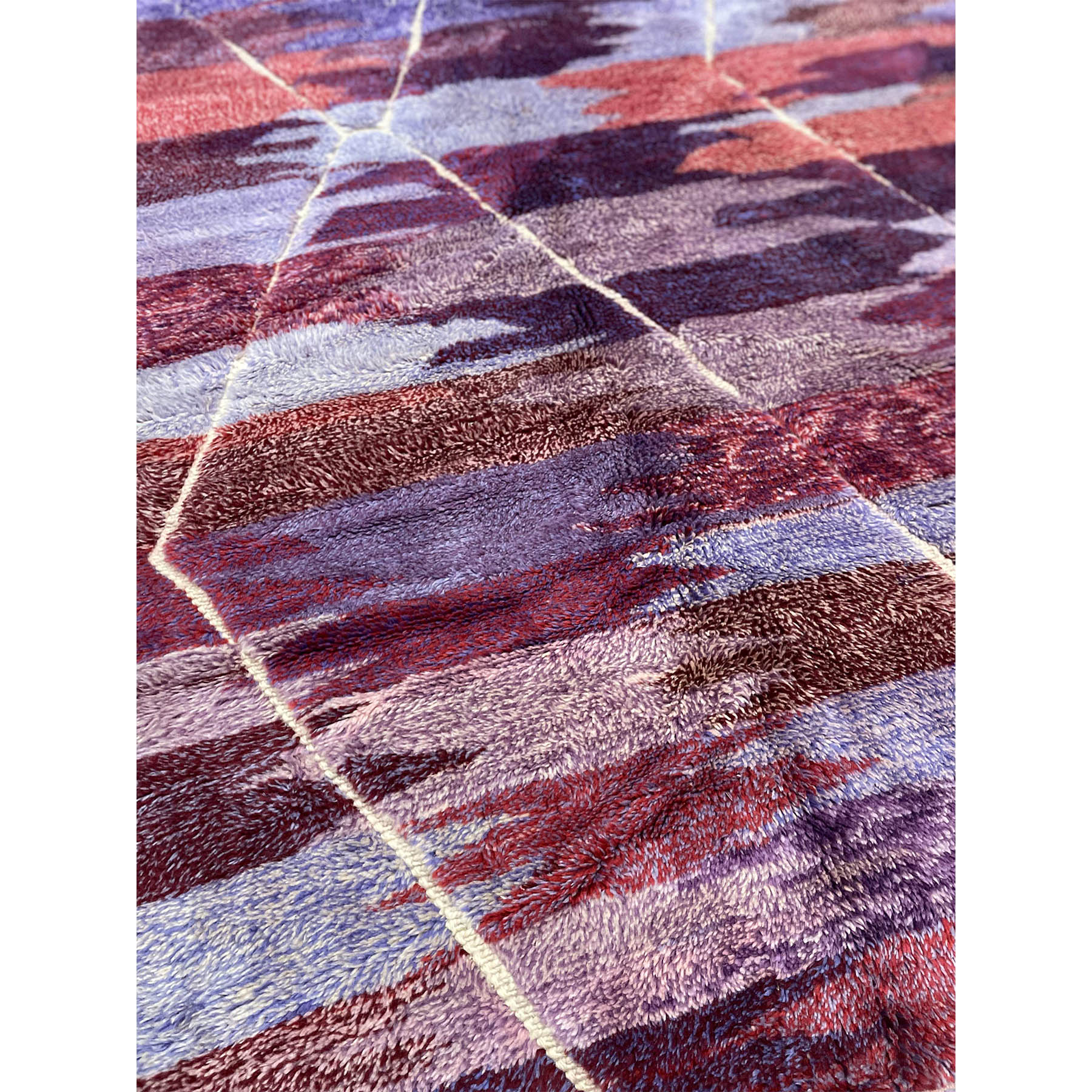 One of a kind pink and purple Moroccan bedroom rug - Kantara | Moroccan Rugs