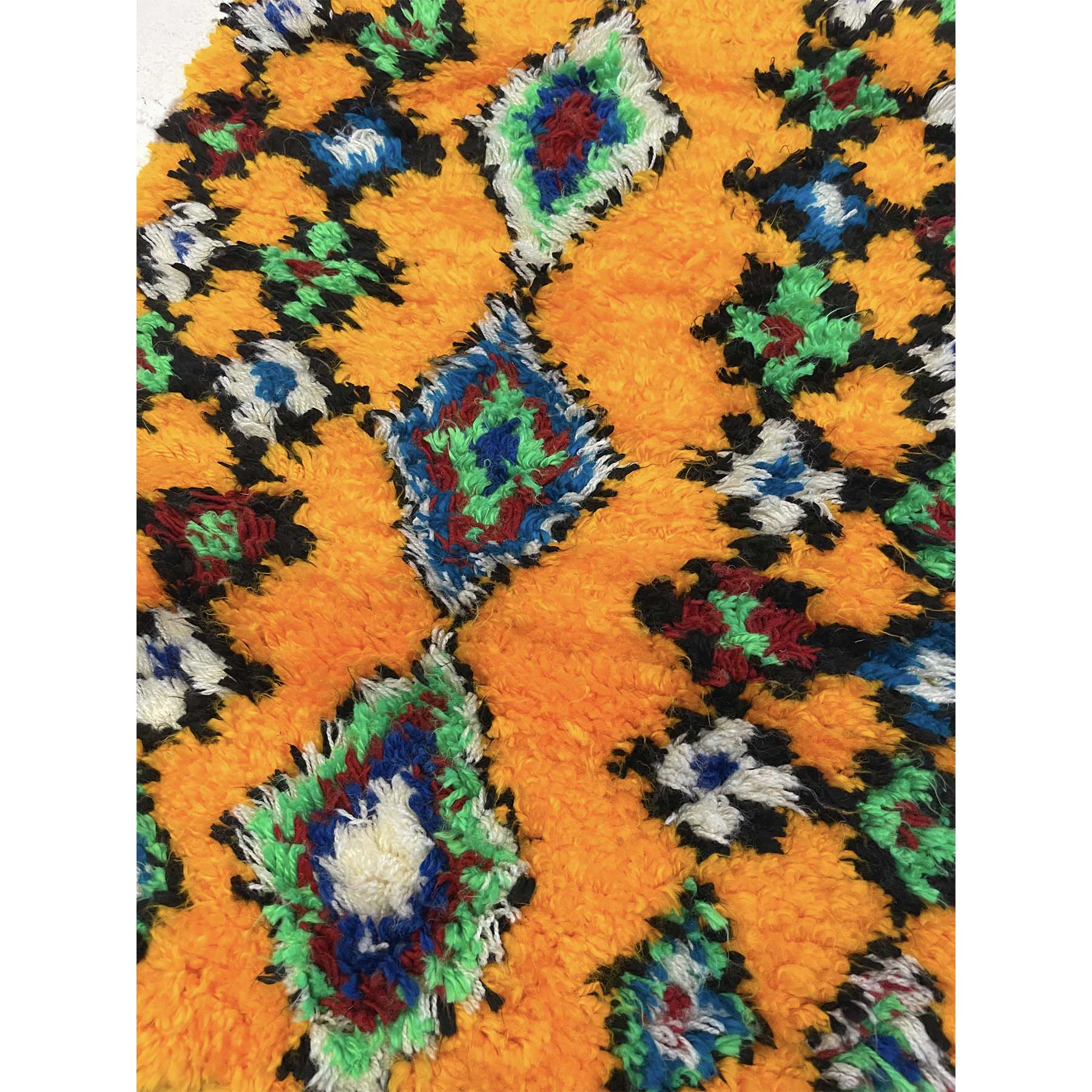Upcycled colorful Moroccan boucherouite throw rug - Kantara | Moroccan Rugs