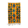 Yellow Moroccan diamond rag rug - Kantara | Moroccan Rugs