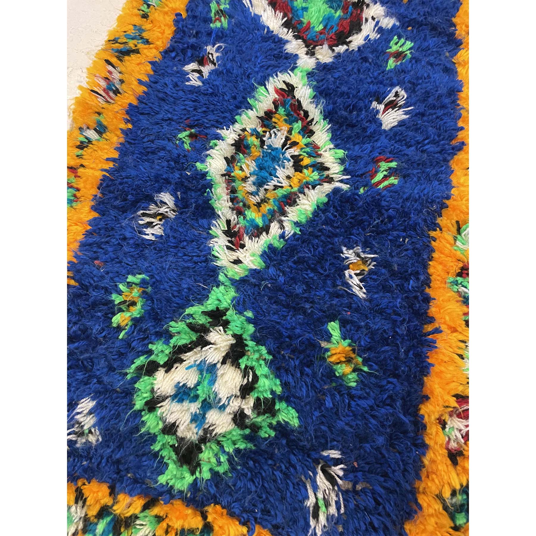 Upcycled cotton Moroccan boucherouite runner rug - Kantara | Moroccan Rugs