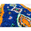 Yellow and cobalt blue Moroccan boucherouite runner - Kantara | Moroccan Rugs