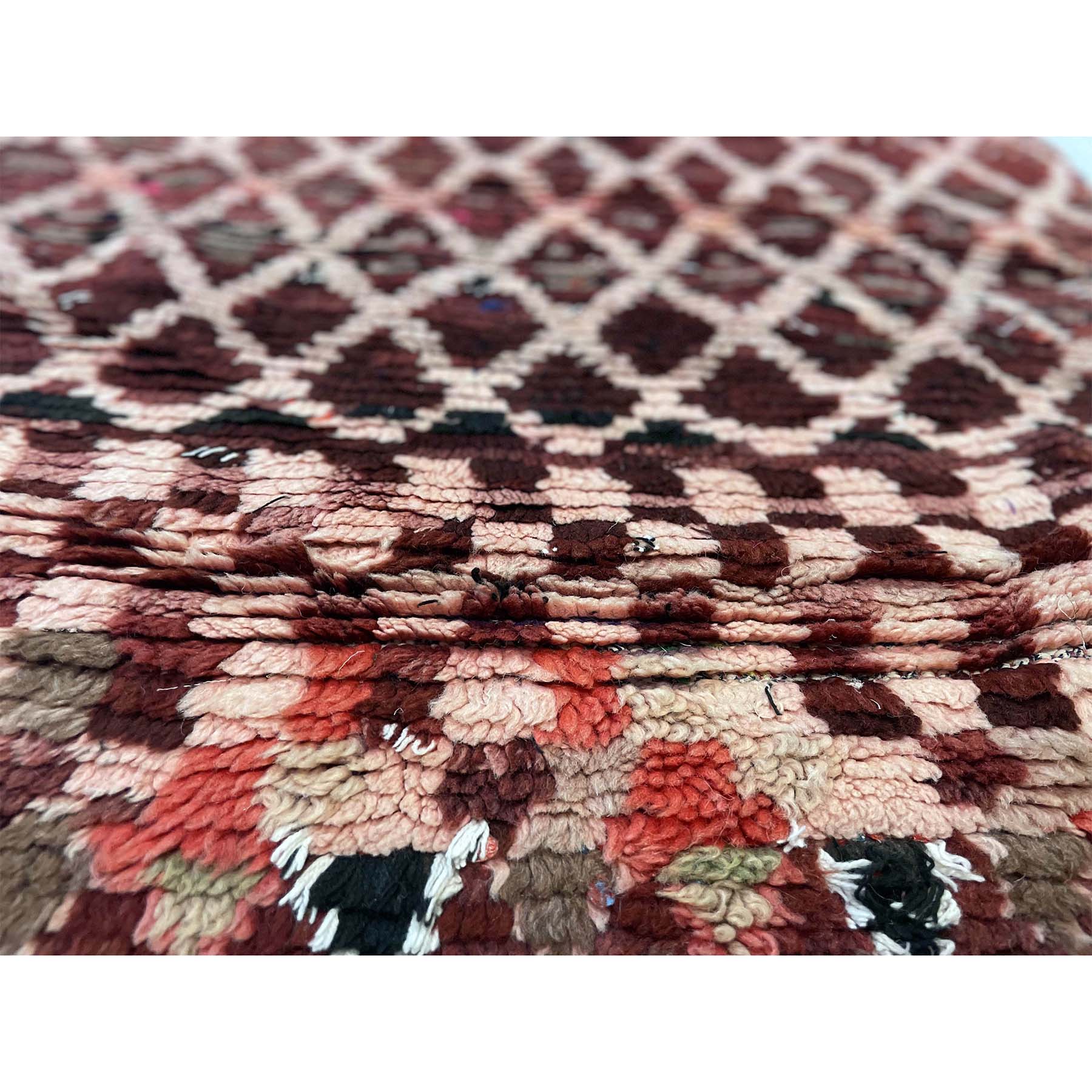 Medium pink and red boho chic Moroccan berber rug - Kantara | Moroccan Rugs