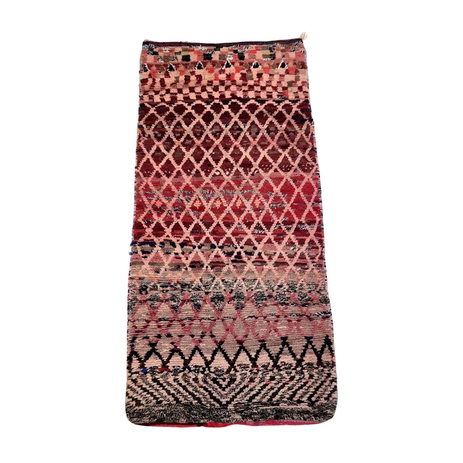 Vintage pink and red medium sized Moroccan rug - Kantara | Moroccan Rugs