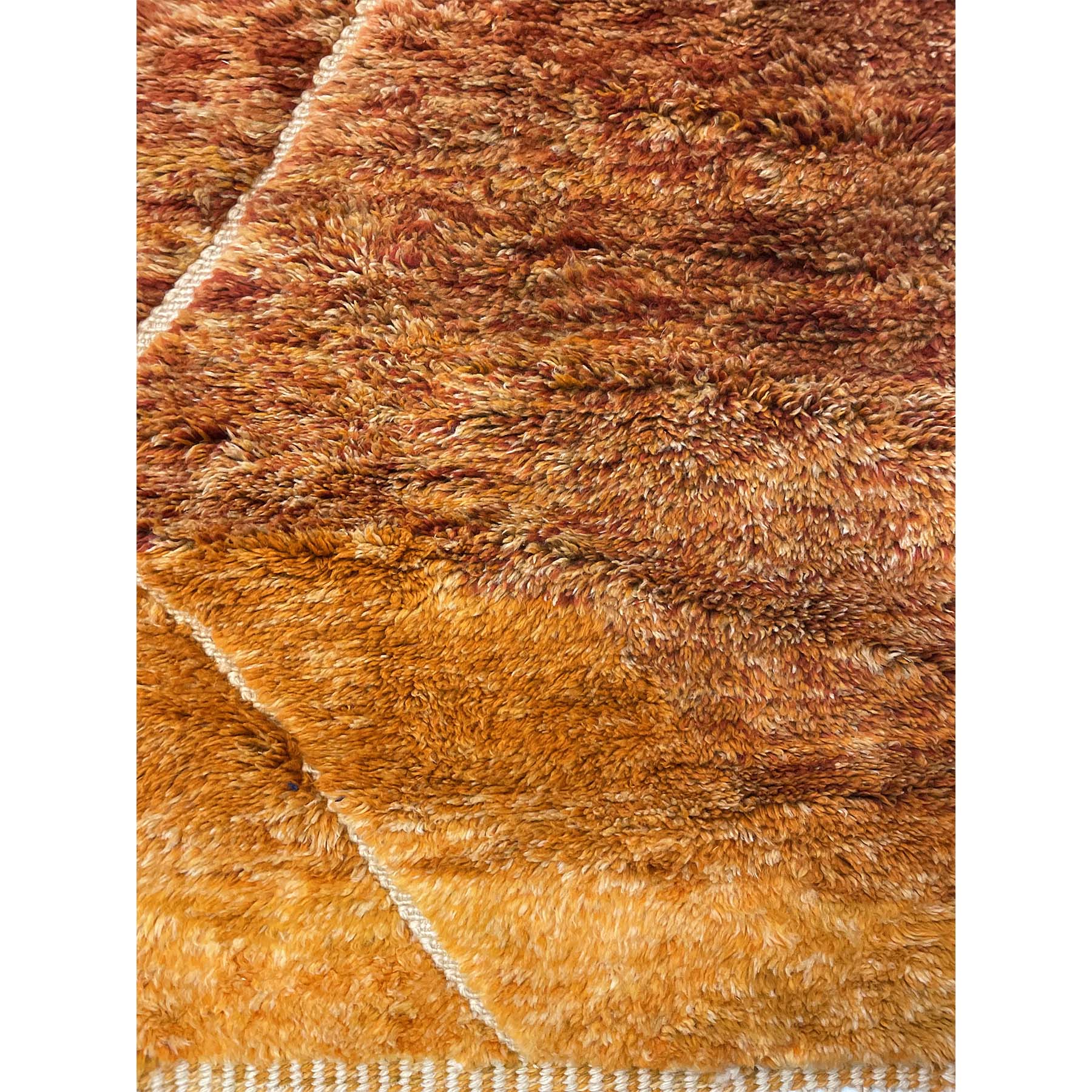 Contemporary orange boho chic Moroccan oversize rug - Kantara | Moroccan Rugs