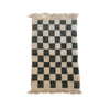 Minimalist Moroccan checkered throw rug - Kantara | Moroccan Rugs