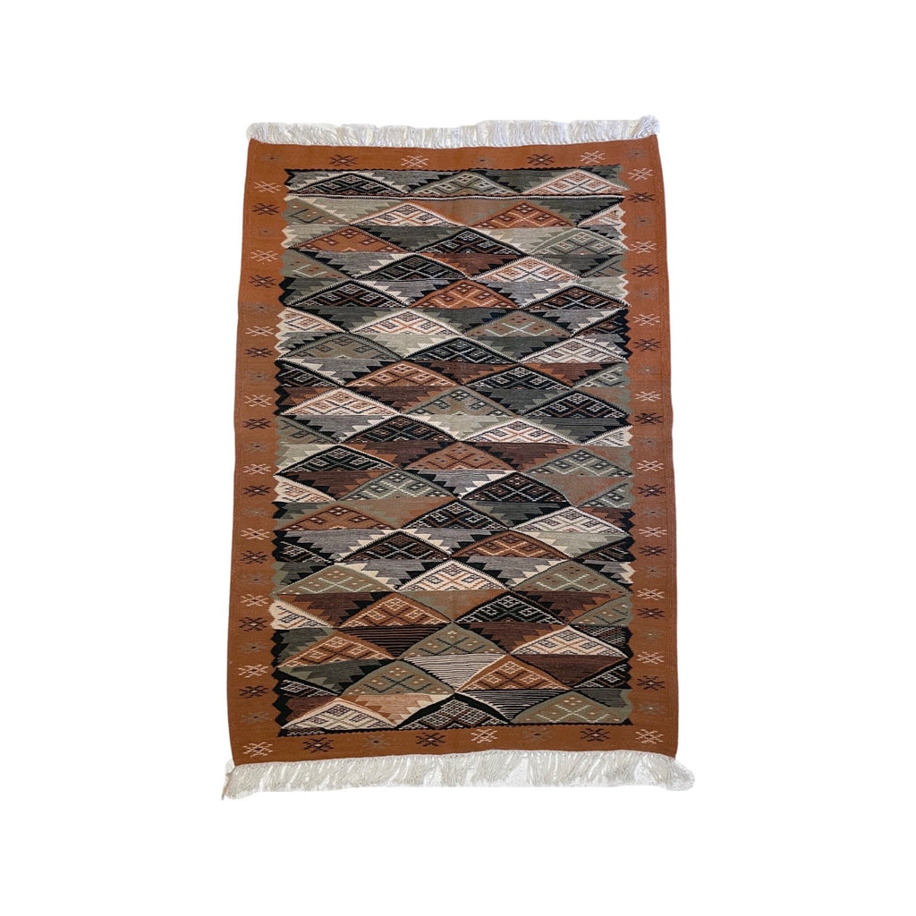Neutral toned High Atlas Moroccan flatweave rug - Kantara | Moroccan Rugs