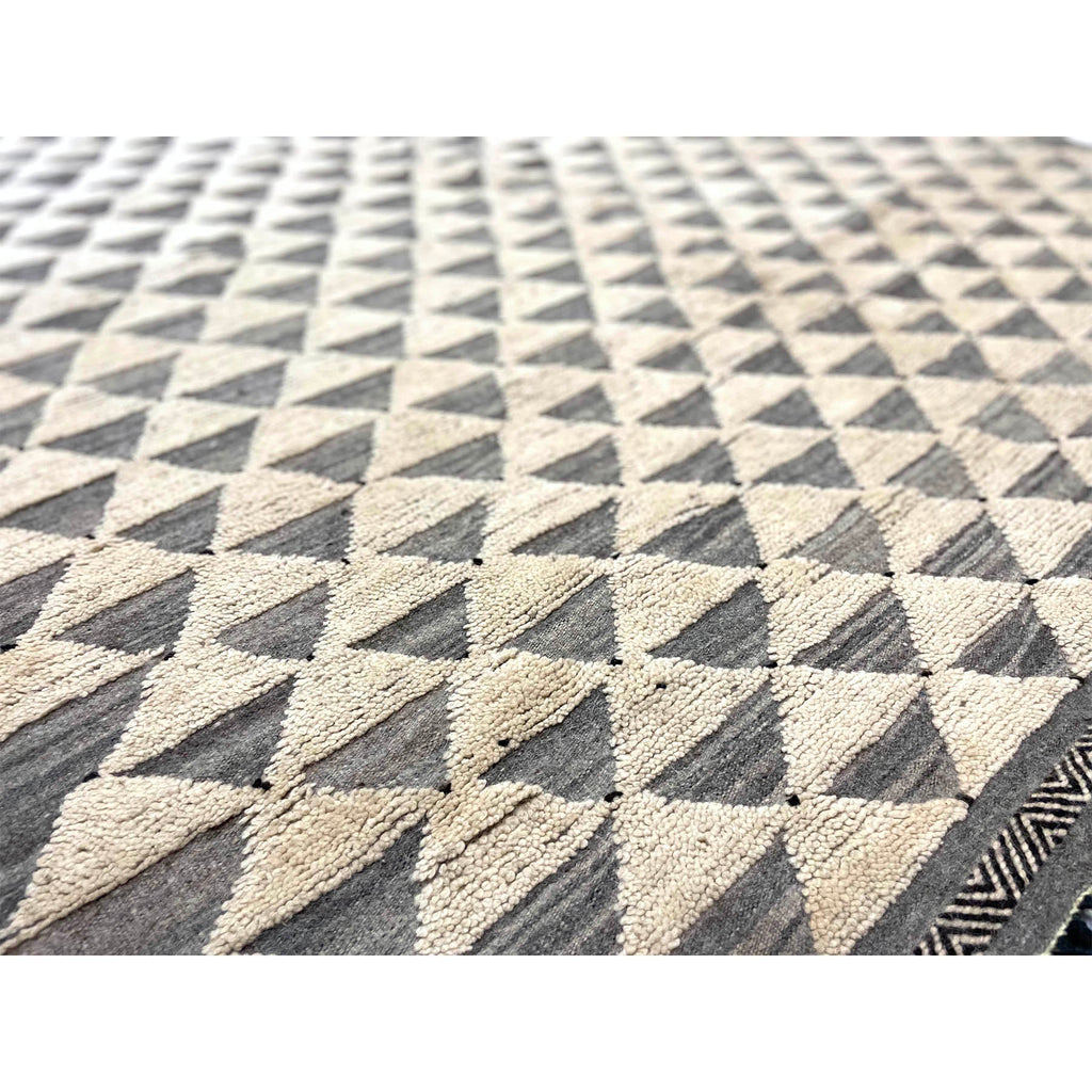 White and gray custom order Moroccan area kilim rug - Kantara | Moroccan Rugs