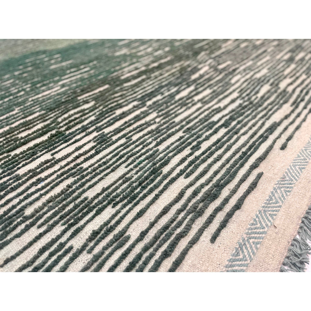 Mixed weave blue and green Moroccan berber rug - Kantara | Moroccan Rugs